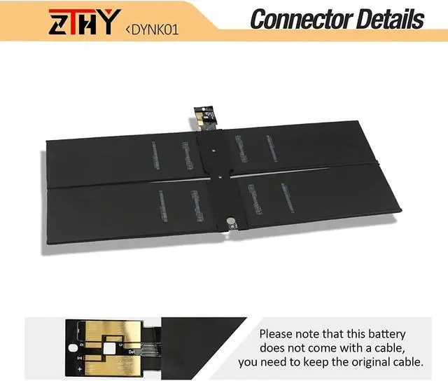 Alt view image 4 of 7 - ZTHY DYNK01 G3HTA036H Battery Replacement for Microsoft Surface 1st Gen Laptop 1769 2017, Surface Laptop 1782 13.5'', 2-LQN-00004 KSR-00001 DAG-00003 7.57V 45.2Wh 5970mAh 4-Cell with Tools