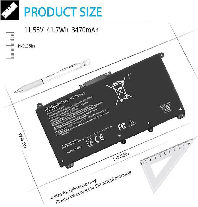 Alt view image 4 of 7 - HT03XL L11119-855 hp battery, HP Pavilion Laptop Battery Replacement 14-CE 14-CF 14-CK 14-CM 14-DF 14-MA 14Q-CS 14Q-CY 14S-CF 14S-CR 15-CW 15-DA 15-DB 15G-DR 15T-DA 15T-DB 17-BY 17-CA Series