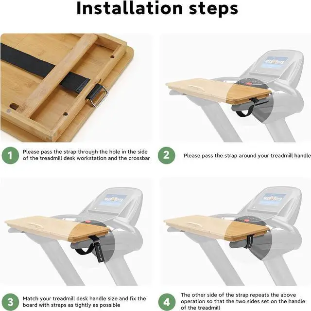 Alt view image 7 of 7 - Nnewvante Treadmill Desk Attachment Bamboo Walking Laptop Stand Holder Workstation Adjustable Desktop Laptop Tray for Treadmill