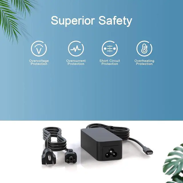 Alt view image 5 of 7 - 45W USB-C Charger Fit for Samsung Chromebook 4 4+ XE350XBA XE310XBA XE310XBA-K01US XE350XBA-K05US XE350XBA-K01US XE310XBA-K03US XE350XBA-K03US, Fit for Chromebook 11.6, 15.6 Type C Laptop Power Cord