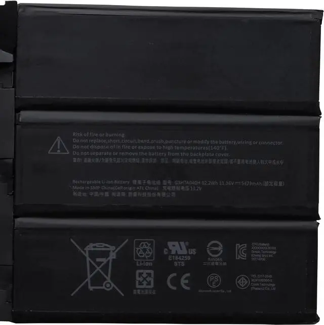 Alt view image 2 of 4 - Andglim IZKROR G3HTA040H 62.2Wh 5473mAh Battery Replacement for Microsoft Surface Book 2 Gen 15 Inch Series Laptop Keyboard G3HTA041H 11.36V