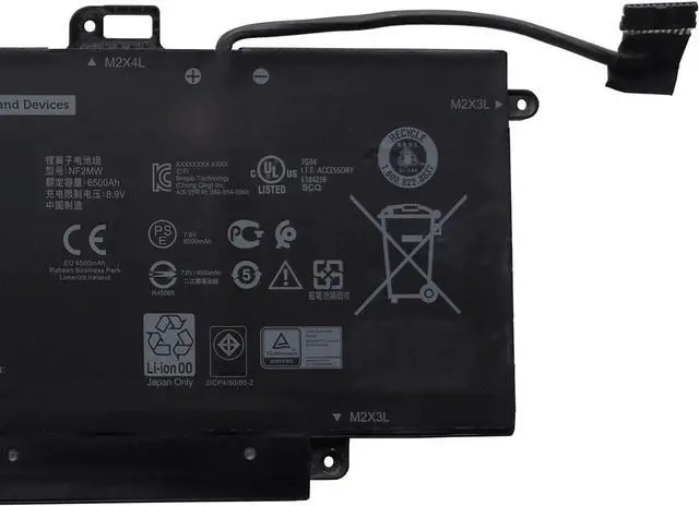 Alt view image 3 of 5 - Andglim IZKROR NF2MW 52Wh 6500mAh Battery Replacement for Dell Latitude 7400 2-in-1 / Latitude 14 9410 Series Laptop 7146W 085XM8 08W3YY 0C76H7 C76H7 G8F6M 0G8F6M 02K0CK DJ5GG P110G P110G001 7.6V