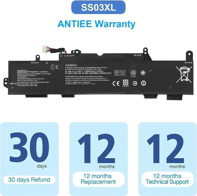 Alt view image 7 of 7 - ANTIEE SS03XL 933321-855 Battery for Hp EliteBook 840 G5 G6,EliteBook 730 735 740 745 830 846 G5,EliteBook 735 745 830 G6,ZBook 14U G5 G6 HSN-I13C-4 932823-421 933321-852 932823-1C1 HSTNN-LB8G