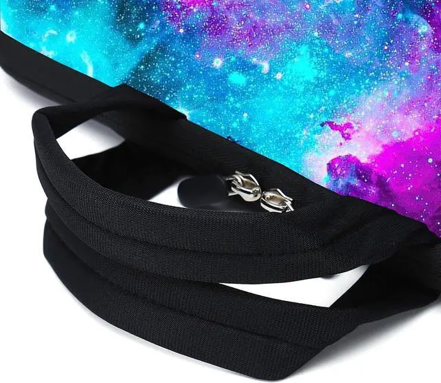 Alt view image 5 of 6 - Laptop Sleeve 14 15 15.4 15.6 Chromebook Case Ultrabook Case Notebook Sleeve PC Messenger Bag Tablet Case Neoprene Handle Sleeve for Kids Men Women, Two Pockets for Men (Blue galaxys)