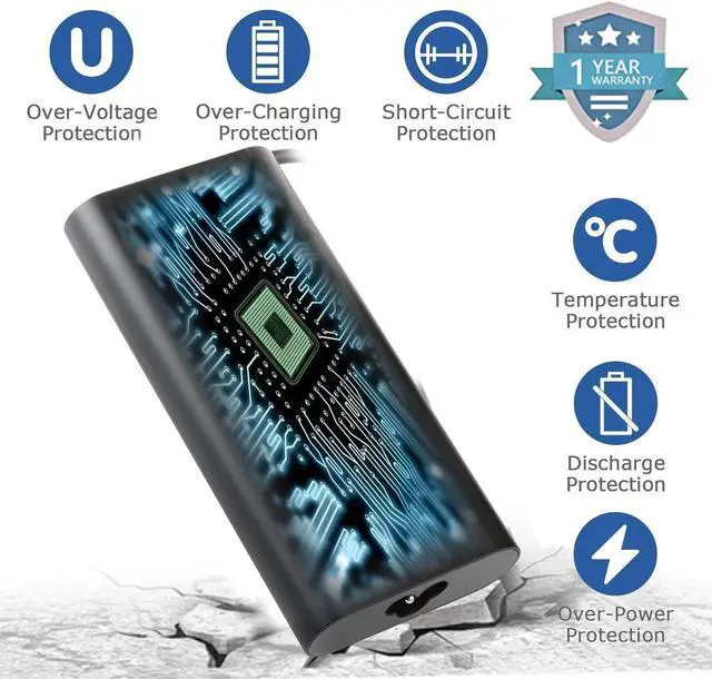 Alt view image 5 of 7 - Laptop Charger for Dell, 130W (watt) 4.5mm Round Tip Laptop Charger for Dell XPS 15 9530 9550 9560 9570/Precision M3800 5510 5520 5530, HA130PM130 DA130PM130 Power Supply