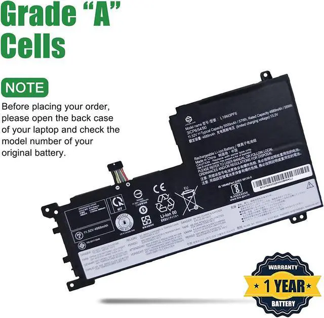 Alt view image 3 of 5 - L19M3PF6 Laptop Battery Replacement for Lenovo IdeaPad 5-15ITL05 5-15ARE05 5-15IIL05 Series SB10W86952 5B10W86944 L19L3PF2 SB10W86961 5B10W86945 L19C3PF5 SB10W86938 5B10W86947 11.52V 57Wh