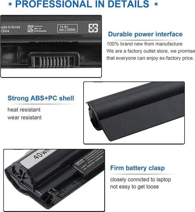 Alt view image 3 of 6 - 40Wh M5Y1K 14.8V Battery for Dell Inspiron 14 15 17 5000 3000 Series 5559 5558 5566 3551 3451 3558 3552 i3558 3567 5755 5756 5458 5759 5758 5759 VN3N0 HD4J0 GXVJ3 P51F P63F P47F P52F 453-BBBQ P64G