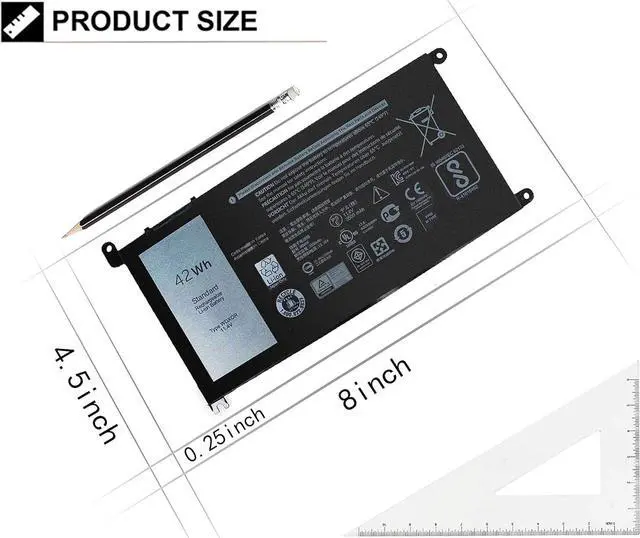 Alt view image 4 of 7 - BE·SELL New WDX0R 42WH Battery Compatible for DELL 13 5368 5378 5379 7368 7378 14-7460 15 5565 5567 5568 5578 7560 7570 7579 7569 P58F 17 5765 5767 5770 3CRH3 T2JX4 FC92N CYMGM