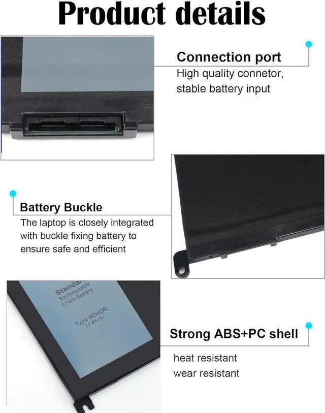 Alt view image 5 of 7 - BE·SELL New WDX0R 42WH Battery Compatible for DELL 13 5368 5378 5379 7368 7378 14-7460 15 5565 5567 5568 5578 7560 7570 7579 7569 P58F 17 5765 5767 5770 3CRH3 T2JX4 FC92N CYMGM