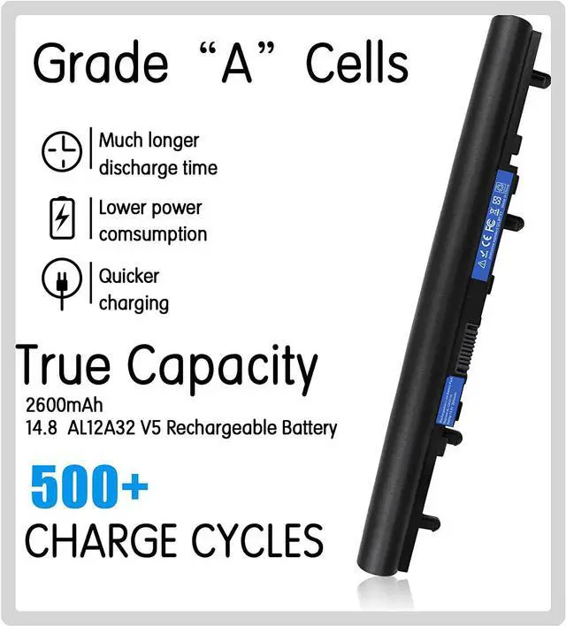 Alt view image 2 of 7 - AL12A32 V5 Replacement Acer Battery for Acer Aspire V5 V5-431 V5-551 V5-571 V5-471G V5-571P V5-571-6726 V5-571Pg-9814 V5-431-4407 Aspire E1 E1-522 E1-532 E1-572 E1-572G E1-510 E1-510P AL12A72 Laptop.