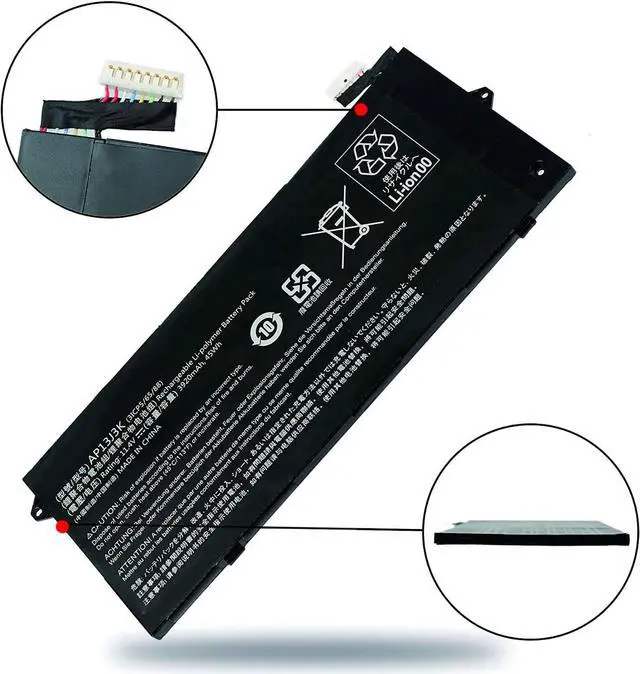 Alt view image 2 of 4 - AP13J3K 11.25V 45Wh Laptop Battery compatable with Acer Chromebook 11.6" 11 C720-2848 C720 C720P C740 3ICP5/65/88