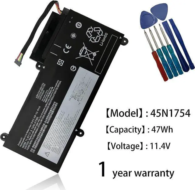Alt view image 2 of 7 - 45N1754 45N1755 Laptop Battery Replacement for Lenovo ThinkPad E450 E450C E455 E460 E465 E475 E470 E460C Series Notebook 45N1752 45N1753 45N1755 45N1756 45N1757 11.4V 47Wh 4120mAh