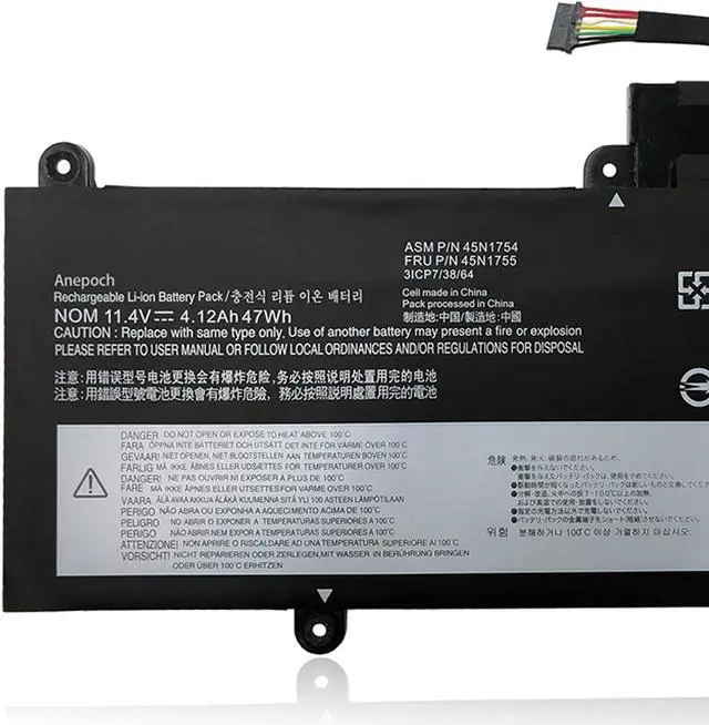 Alt view image 6 of 7 - 45N1754 45N1755 Laptop Battery Replacement for Lenovo ThinkPad E450 E450C E455 E460 E465 E475 E470 E460C Series Notebook 45N1752 45N1753 45N1755 45N1756 45N1757 11.4V 47Wh 4120mAh