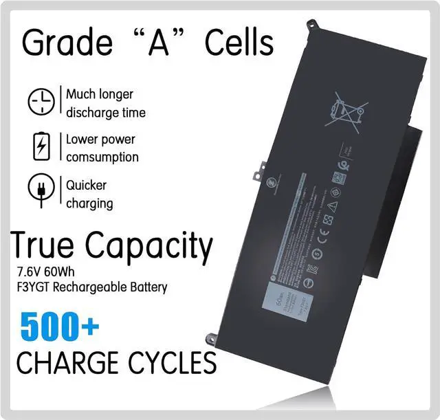Alt view image 2 of 7 - F3YGT f3ygt 7480 DM3WC 60WH Battery for Dell Latitude 12 7000 7280 7290/13 7000 7380 7390/14 7000 7490 P28S P73G E7280 E7290 E7480 E7490 ODM3WC DM6WC 2X39G KG7VF 451-BBYE 453-BBCF 4Cell Laptop