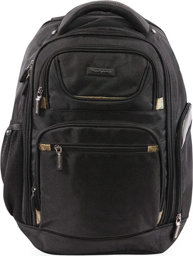 Main image of Hayes Laptop Backpack, Black/Gold, 18 Inch