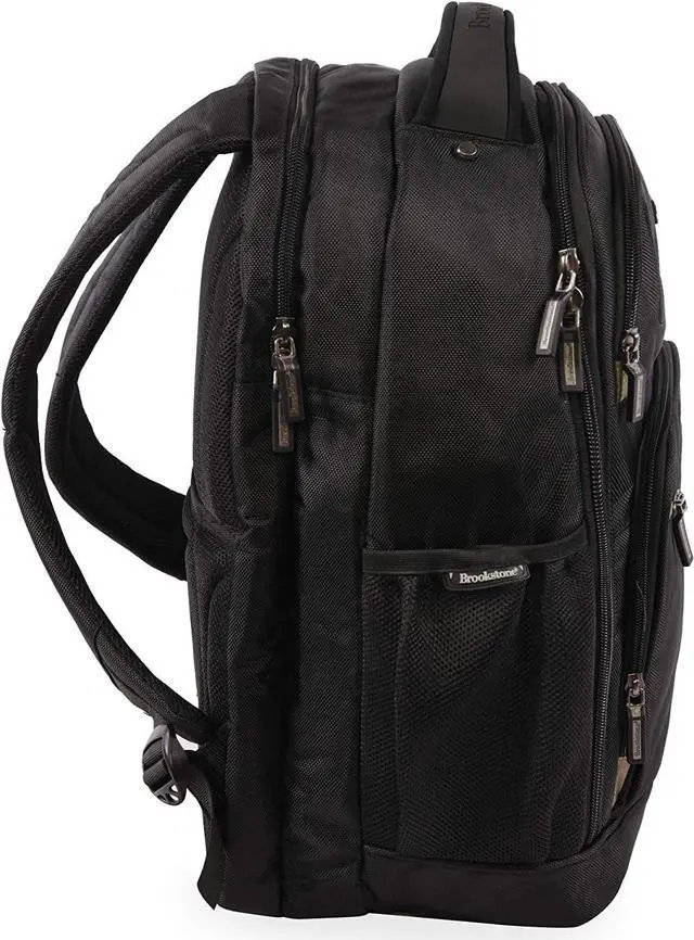 Alt view image 6 of 7 - Hayes Laptop Backpack, Black/Gold, 18 Inch