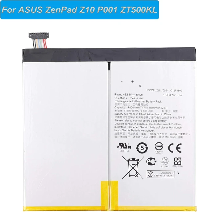 Alt view image 2 of 4 - Replacement Battery C12P1602 Compatible with ASUS ZenPad Z10 P001 ZT500KL 3S 10 Z500KL with Tools