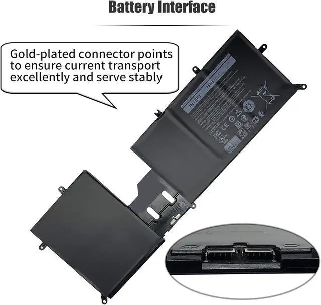 Alt view image 5 of 7 - 76Wh Y9M6F Laptop Battery Compatible with Dell Alienware M15 R2 P87F ALW15M-R4958W D4505B D4725B D4728W D4746W D4958W M17 R2 P41E R2-C7XD9 Series 08K84Y 0YM9KC [11.4V 76Wh 6-Cell]