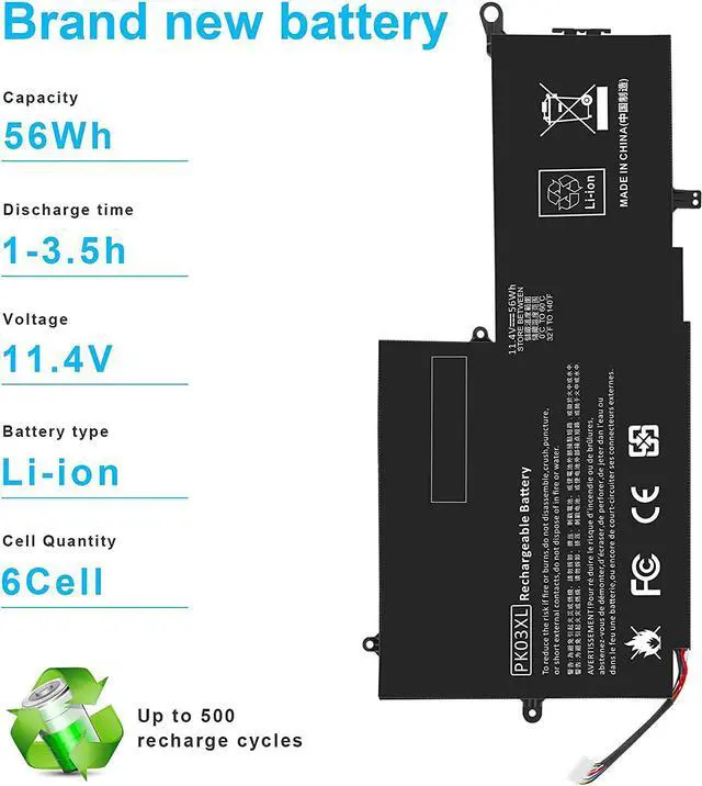 Alt view image 2 of 7 - Fancy Buying PK03XL Laptop Battery Replacement for HP Spectre Pro X360 G1 G2 Spectre 13-4000 13-4100 13-4200 13-4000nf 13-4006tu 13-4103dx 13-4003dx Laptop 789116-005 788237-2C1 HSTNN-DB6S TPN-Q157