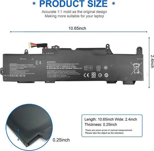 Alt view image 2 of 6 - FPRO SS03XL 933321-855 Battery for Hp EliteBook 840 G5 G6, 730 735 740 745 830 846 G5, ZBOOK 14U G6 HSN-I13C-4 HSN-113C-4 932823-421 933321-852 932823-1C1 HSTNN-LB8G HSTNN-IB8C SSO3XL
