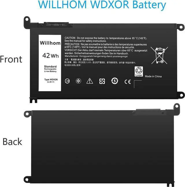 Alt view image 7 of 7 - Willhom WDX0R WDXOR Laptop Battery Replace 42Wh for Dell inspiron 17 5767/15 5000 7000 Series 5567 5565 5568 5570 5578 7560 7569 7570 7579/13 5368 5378 5379 7368 7378/14 7460 FC92N 3CRH3 T2JX4