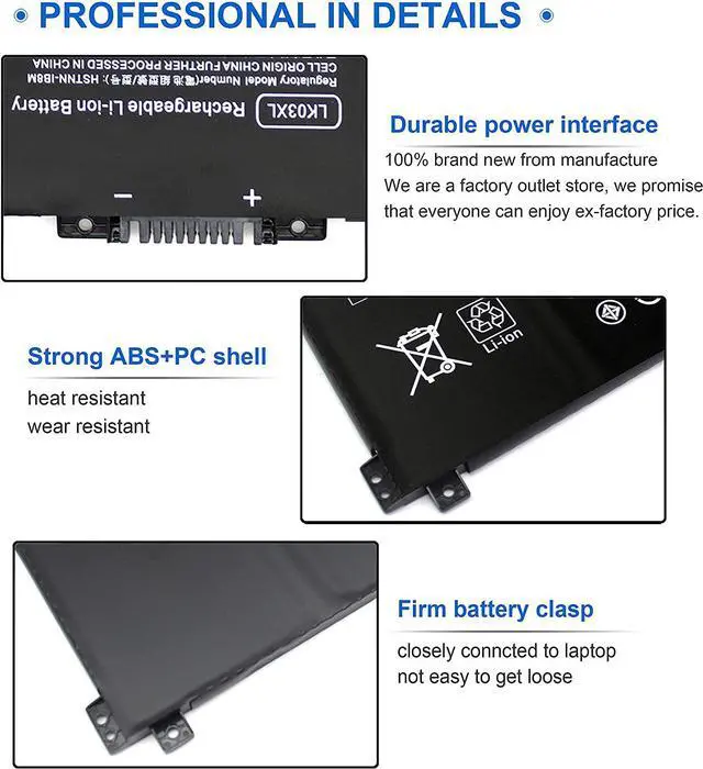 Alt view image 4 of 6 - LK03XL L09281-855 916814-855 Battery for HP Envy X360 15m-cn0xxx 15m-bp1xx 17m-ae011dx 17m-ce0013dx 17t-ce100 17-ae1xx 15-bq2xx 15m-bq1xx 15m-bp0xx Convertible 15-cp0xxx 15m-cp0xxx cn0011dx bp112dx