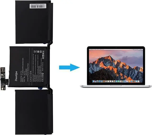 Alt view image 6 of 6 - Duotipa New A1713 Laptop Battery Compatible with MacBook Pro 13" Retina Late 2016/Mid 2017 A1708 020-00946 Battery with Repair Tool Kit