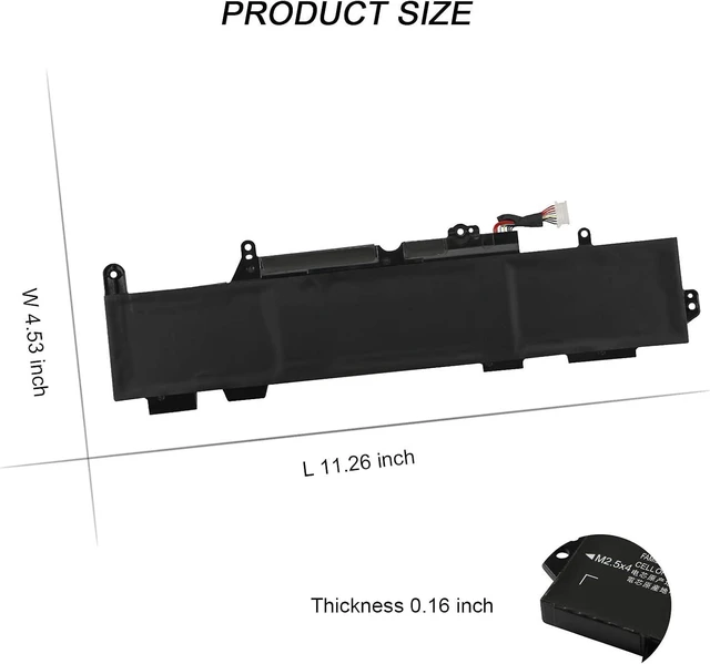 Alt view image 5 of 6 - 50Wh SS03XL Battery Replacement for HP EliteBook 730 735 740 745 755 830 840 846 G5 745 840 G6 ZBOOK 14U G5 G6 Series HSN-I12C HSTNN-LB8G 933321-855 933321-852 932823-421 932823-1C1 4330mAh
