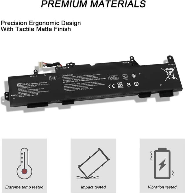 Alt view image 4 of 6 - 50Wh SS03XL Battery Replacement for HP EliteBook 730 735 740 745 755 830 840 846 G5 745 840 G6 ZBOOK 14U G5 G6 Series HSN-I12C HSTNN-LB8G 933321-855 933321-852 932823-421 932823-1C1 4330mAh