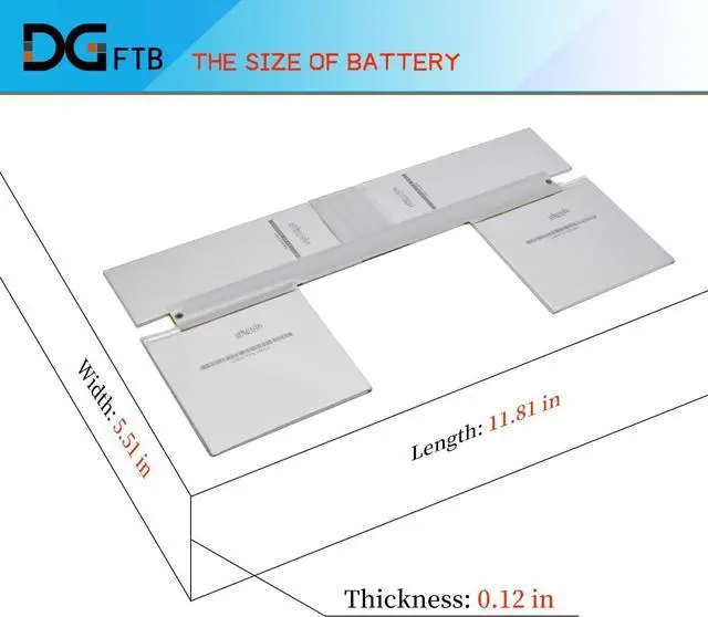 Alt view image 3 of 7 - DGTech G3HTA024H G3HTA023H G3HTA021H G3HTA048H Keyboard Base Battery Compatible with Microsoft Surface Book Gen1 Gen2 13.5 Inch(7.5V 6800mAh 51Wh)