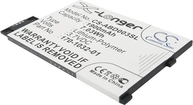 Alt view image 2 of 6 - Replacement Battery for AMZ K 3, K III, K 3 Wi-fi, Compatible with K 3G, Graphite, fits Part No 170-1032-00, 170-1032-01, GP-S10-346392-0100, S11GTSF01A, Ebook eReader Battery 3.7V 1900mAh