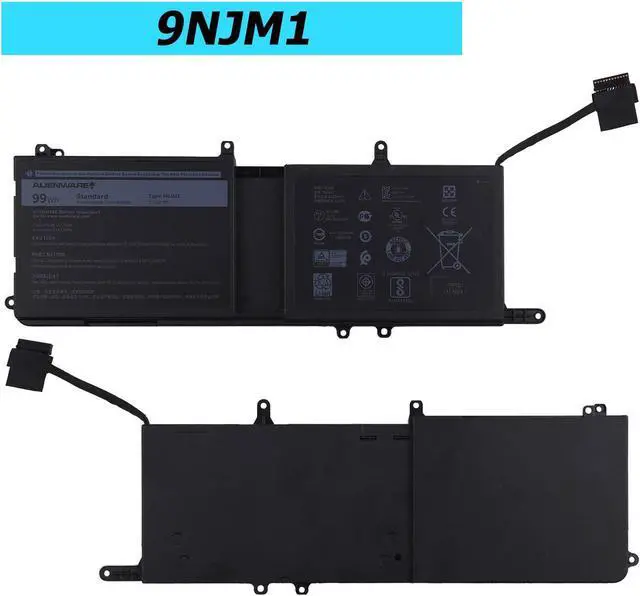 Alt view image 2 of 3 - New 9NJM1 99Wh Laptop Replacement Battery Compatible with Dell Alienware 15 R3 R4 17 R4 R5 ALW17C-D1738 D1748 D1758.
