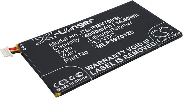 Alt view image 2 of 6 - Replacement Battery for Verizon Elipsis QMV7A 7in QMV7B MV7A QMV7A 8GB,fits Part No MLP3970125, 3.7V 4000mAh / 14.80Wh Li-Polymer