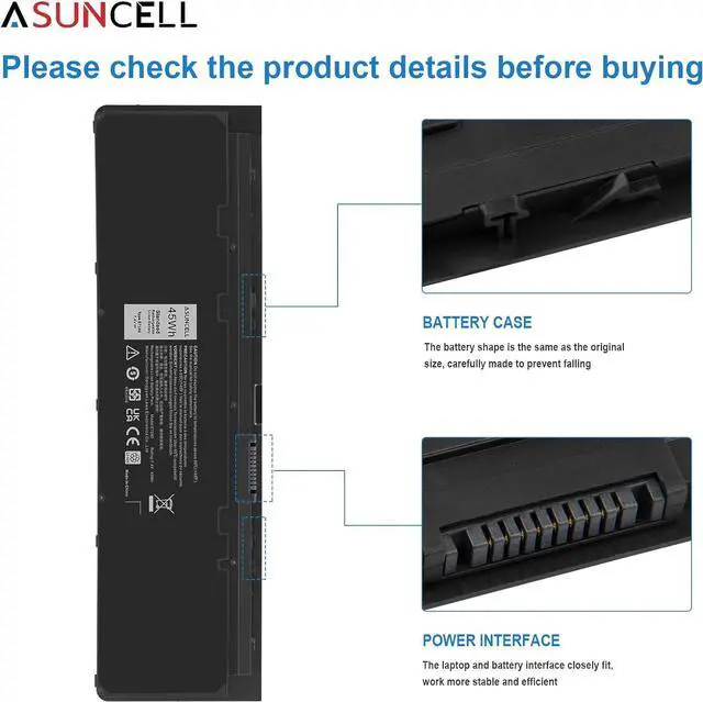 Alt view image 4 of 7 - ASUNCELL Laptop Battery Replacement for Dell Latitude 12 7000 Sereis E7240 E7250 Ultrabook, 45Wh 7.4V