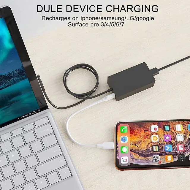 Alt view image 7 of 7 - Surface Pro Charger, 15V 4A 65W Adapter Compatible with Microsoft Surface Laptop 1/2/3, New Surface Pro 7/6/5/4/3/X, Surface Go 1/2, Surface Book 1/2, Surface Laptop Go