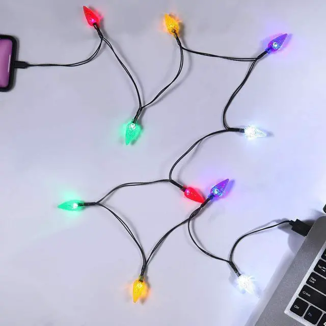 Main image of LED Christmas Light Phone Charger Cord USB Charging Cable Gift for Phone 14/13/12/11 Pro/XS/XS Max/XR/X/8 Plus/ 8/7 Plus/7s Plus/6s/6 with 10 Lights Christmas Decorations(Black)
