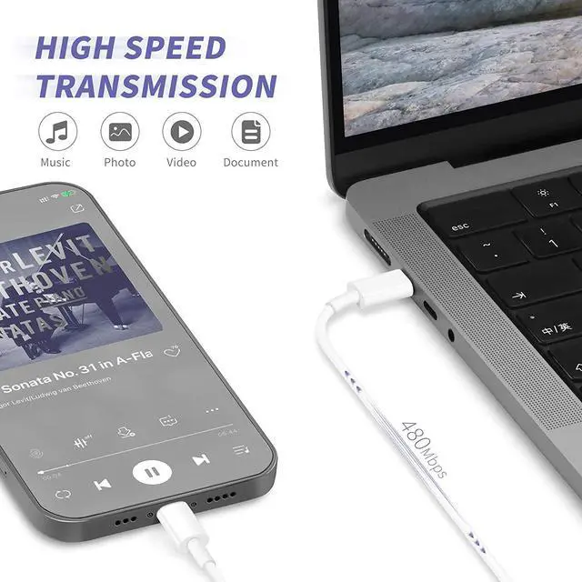 Alt view image 2 of 7 - iPhone Fast Charger,Apple MFi Certified 2Pack 20W Type C Fast Charging Block with 6FT USB C to Lightning Cable Cord Compatible with iPhone 14/13/12/11/Pro/Pro Max/11/Xs Max/XR/X,iPad