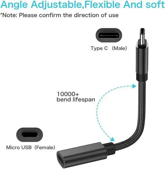 Alt view image 2 of 5 - Micro USB to USB C Adapter,(2-Pack) Micro USB Female to USB Type C Male Convert Connector Fast Charging Compatible with Samsung Galaxy S21 S20 S10 S9 S8 Plus Note 10 9 8, LG V35 V30 G8 G7,Google,Moto