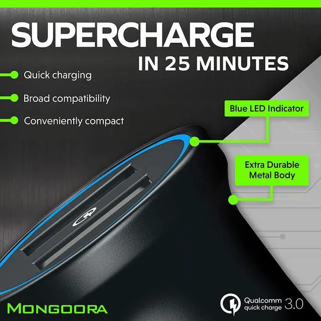 Alt view image 2 of 7 - Car Charger Adapter - Metal Portable 3.0 Car Chargers with Dual USB Ports and Fast Charging Technology - Compatible with iPhone iPad  Galaxy - White Elephant Stocking Stuffers