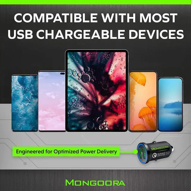 Alt view image 6 of 7 - Car Charger Adapter - Metal Portable 3.0 Car Chargers with Dual USB Ports and Fast Charging Technology - Compatible with iPhone iPad  Galaxy - White Elephant Stocking Stuffers