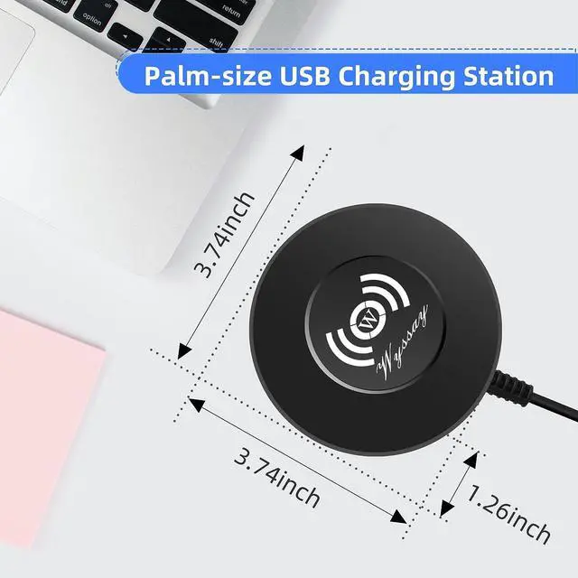 Alt view image 4 of 7 - Wyssay 75W 6-Port USB Charger Desktop Charging Station(Type-C, Quick Charge 3.0 and 4 USB Ports) with Wireless Charger,Multi USB Charger Hub for Smartphone and More Black