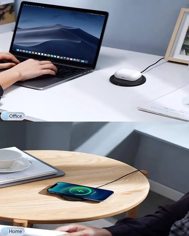 Alt view image 2 of 7 - Wireless Charger 15W Max Fast Wireless Charging Pad 2-Pack Compatible with iPhone16/16Plus/16Pro /16ProMax/iPhone15/15Pro/15Plus/14/13/12/ S24 /S24Ultra/S23Ultra/S22/S21  2