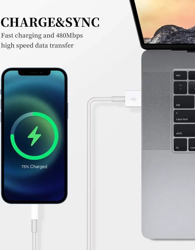 Alt view image 5 of 6 - for iPhone Charger Cord 2 Pack Original USB to Lightning Cable  MFI Certified 6 Ft Fast iPhone Charging Cord for iPhone 11/11Pro/11Max/ X/XS/XR/XS Max/8/7/6/5S/SE