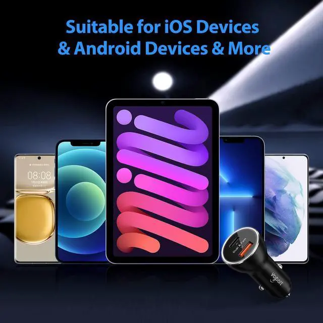 Alt view image 7 of 7 - PD Fast Charging Car Charger with MFi Certified USB C Lightning Cable Carplay Cord 3.3ft, VOLPORT Auto Quick Adapter 39W Car Charger Power Delivery for iPhone 15/14/13 Pro Max Xs Max XR X 8 Plus iPad