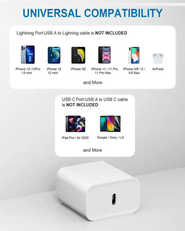 Alt view image 5 of 7 - iPhone Super Fast Charger iPad Charger 20W US C Wal Charer with 6FT Fast Charoing Fast Cables Compatble with iPhone 14/14Pro Max/iPhone 13/13Pro/12/12 Pro/11/iPad pro