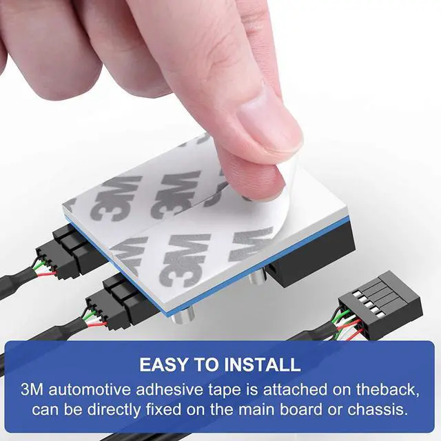 Alt view image 5 of 7 - Motherboard USB2.0 9pin USB Header Splitter Male 1 to 4 Female Extension Cable30cm/0.98ftCard Control PCB Board USB HUB 9-pin Splitter Adapter Port Multilier PWM Fan Splitter Cable 1 to 4 Converter
