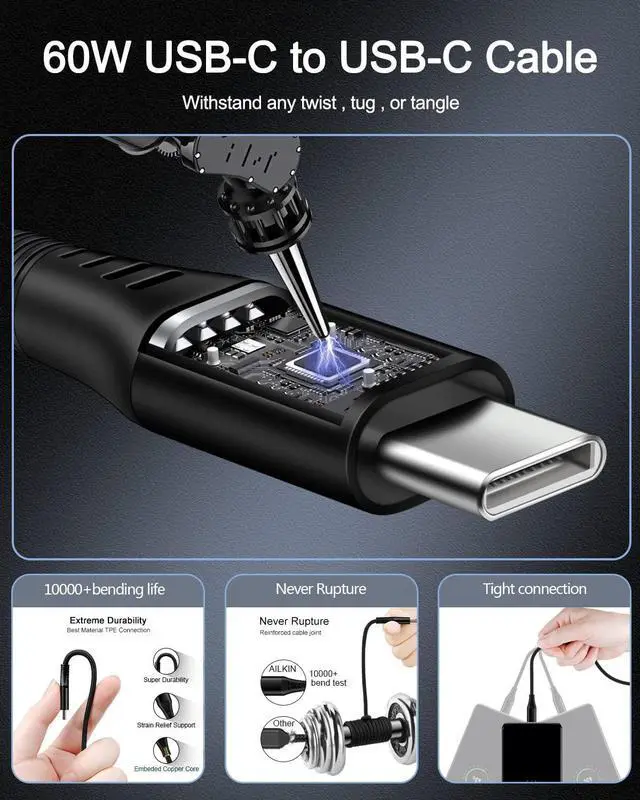 Alt view image 4 of 7 - 60w Super Fast USB C Car Charger for iPhone 16 15 Pro Max, 2 Car Lighter Adapter Pd C to C Cable Quick Charging Type C Cords Dual Port Usbc Cigarette Cargador Auto for Samsung S24 Ultra S23+ S22 S20