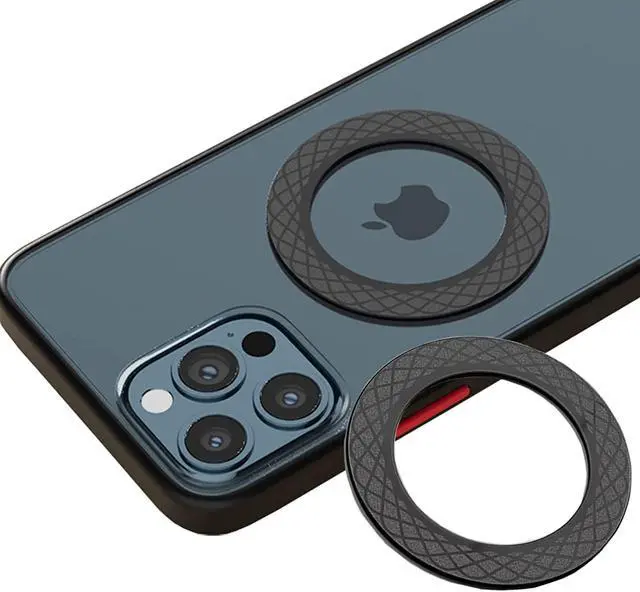 Main image of Universal Magnetic Ring, Magnetic Adapter Ring,Magnet Sticker Compatible with Magsafe Accessories & Wireless Charging for iPhone 15/14/13/12 Series, Galaxy S23/S22 Ultra and Phone Case,Black -2pcs