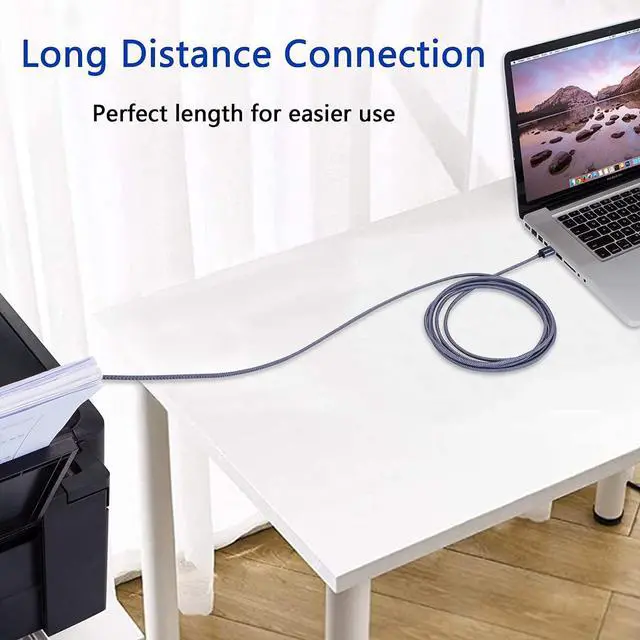Alt view image 7 of 7 - Printer Cable 25 ft Long USB Printer Cord 2.0 Type A Male to B Male Printer Scanner Cord High Speed Compatible with HP Canon Dell Epson Lexmark Xerox Samsung and More 8m
