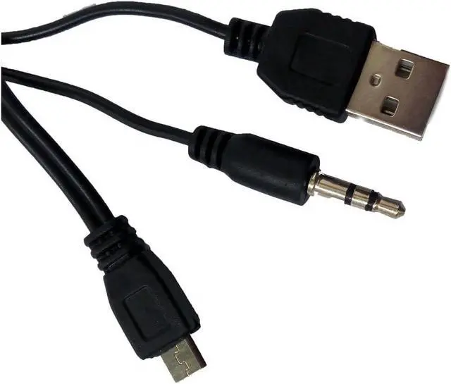 Alt view image 2 of 5 - 1x Micro USB 5pin to 3.5mm Audio Port Cable and USB-A Charge Cord for Bluetooth Speaker (Micro USB)